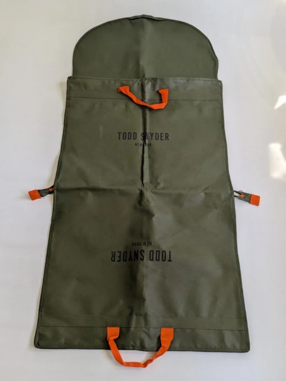 Todd Snyder New York Garment Bag Army Green Travel Bag
